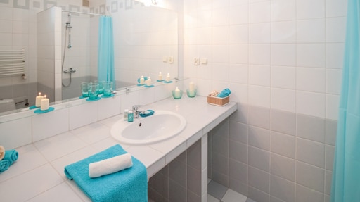 salle de bain turquoise